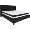 Riverdale King Size Tufted Upholstered Platform Bed in Black Fabric with Pocket Spring Mattress