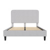 Addison Light Grey Queen Fabric Upholstered Platform Bed - Headboard with Rounded Edges - No Box Spring or Foundation Needed