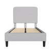 Addison Light Grey Twin Fabric Upholstered Platform Bed - Headboard with Rounded Edges - No Box Spring or Foundation Needed