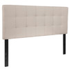 Bedford Tufted Upholstered Full Size Headboard in Beige Fabric