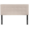 Bedford Tufted Upholstered Full Size Headboard in Beige Fabric