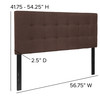 Bedford Tufted Upholstered Full Size Headboard in Dark Brown Fabric