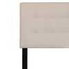 Bedford Tufted Upholstered King Size Headboard in Beige Fabric