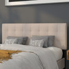 Bedford Tufted Upholstered Queen Size Headboard in Beige Fabric