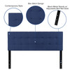 Bedford Tufted Upholstered Queen Size Headboard in Navy Fabric