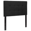 Bedford Tufted Upholstered Twin Size Headboard in Black Fabric