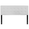 Lennox Tufted Upholstered Queen Size Headboard in White Vinyl