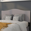 Lexington Upholstered Full Size Headboard with Accent Nail Trim in Light Gray Fabric