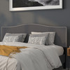 Lexington Upholstered King Size Headboard with Accent Nail Trim in Dark Gray Fabric