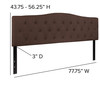Cambridge Tufted Upholstered King Size Headboard in Dark Brown Fabric