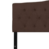 Cambridge Tufted Upholstered King Size Headboard in Dark Brown Fabric