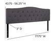 Cambridge Tufted Upholstered King Size Headboard in Dark Gray Fabric