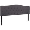 Cambridge Tufted Upholstered King Size Headboard in Dark Gray Fabric