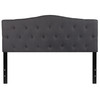 Cambridge Tufted Upholstered Queen Size Headboard in Dark Gray Fabric