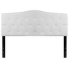 Cambridge Tufted Upholstered Queen Size Headboard in White Fabric