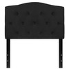 Cambridge Tufted Upholstered Twin Size Headboard in Black Fabric