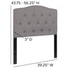 Cambridge Tufted Upholstered Twin Size Headboard in Light Gray Fabric