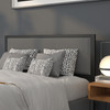 Melbourne Metal Upholstered Queen Size Headboard in Dark Gray Fabric