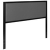 Melbourne Metal Upholstered Queen Size Headboard in Dark Gray Fabric