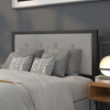 Bristol Metal Tufted Upholstered Full Size Headboard in Light Gray Fabric