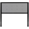 Bristol Metal Tufted Upholstered Full Size Headboard in Light Gray Fabric