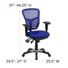 Nicholas Mid-Back Blue Mesh Multifunction Executive Swivel Ergonomic Office Chair with Adjustable Arms