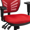 Nicholas Mid-Back Red Mesh Multifunction Executive Swivel Ergonomic Office Chair with Adjustable Arms