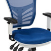 Nicholas Mid-Back Blue Mesh Multifunction Executive Swivel Ergonomic Office Chair with Adjustable Arms and White Frame