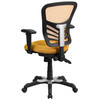 Nicholas Mid-Back Yellow-Orange Mesh Multifunction Executive Swivel Ergonomic Office Chair with Adjustable Arms