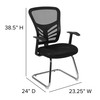 Steve Black Mesh Side Reception Chair with Chrome Sled Base