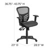 Nicholas Mid-Back Transparent Black Mesh Multifunction Executive Swivel Ergonomic Office Chair with Adjustable Arms