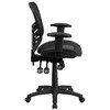 Nicholas Mid-Back Transparent Black Mesh Multifunction Executive Swivel Ergonomic Office Chair with Adjustable Arms