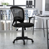 Manny Mid-Back Designer Black Mesh Swivel Task Office Chair with Arms