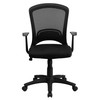 Manny Mid-Back Designer Black Mesh Swivel Task Office Chair with Arms