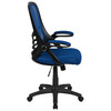 Porter High Back Blue Mesh Ergonomic Swivel Office Chair with Black Frame and Flip-up Arms