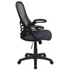 Porter High Back Dark Gray Mesh Ergonomic Swivel Office Chair with Black Frame and Flip-up Arms