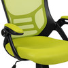 Porter High Back Green Mesh Ergonomic Swivel Office Chair with Black Frame and Flip-up Arms