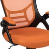 Porter High Back Orange Mesh Ergonomic Swivel Office Chair with Black Frame and Flip-up Arms