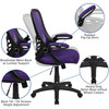 Porter High Back Purple Mesh Ergonomic Swivel Office Chair with Black Frame and Flip-up Arms