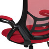 Porter High Back Red Mesh Ergonomic Swivel Office Chair with Black Frame and Flip-up Arms