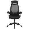 Ivan High Back Black Mesh Executive Swivel Office Chair with Flip-Up Arms