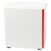 Warner Modern 3-Drawer Mobile Locking Filing Cabinet with Anti-Tilt Mechanism & Letter/Legal Drawer, White with Red Faceplate