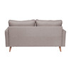 Hudson Mid-Century Modern Loveseat Sofa with Tufted Faux Linen Upholstery & Solid Wood Legs in Slate Gray