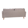 Hudson Mid-Century Modern Sofa with Tufted Faux Linen Upholstery & Solid Wood Legs in Slate Gray