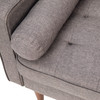 Hudson Mid-Century Modern Sofa with Tufted Faux Linen Upholstery & Solid Wood Legs in Slate Gray