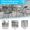 Madison 5 Piece Gray Folding Card Table and Chair Set
