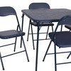 Madison 5 Piece Navy Folding Card Table and Chair Set