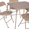 Madison 5 Piece Tan Folding Card Table and Chair Set