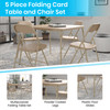 Madison 5 Piece Tan Folding Card Table and Chair Set