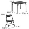 Mindy Kids Black 5 Piece Folding Table and Chair Set